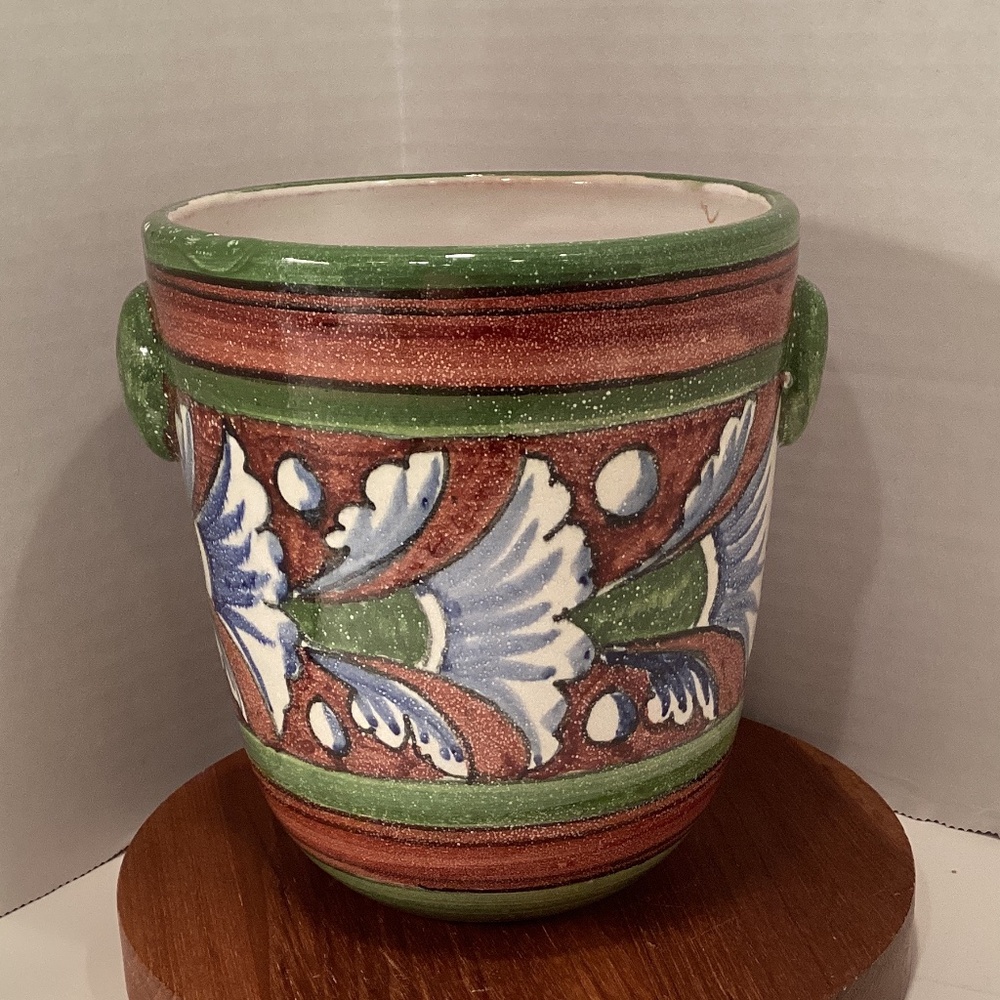 Beautiful Hand Painted Pottery Vase Made in Italy